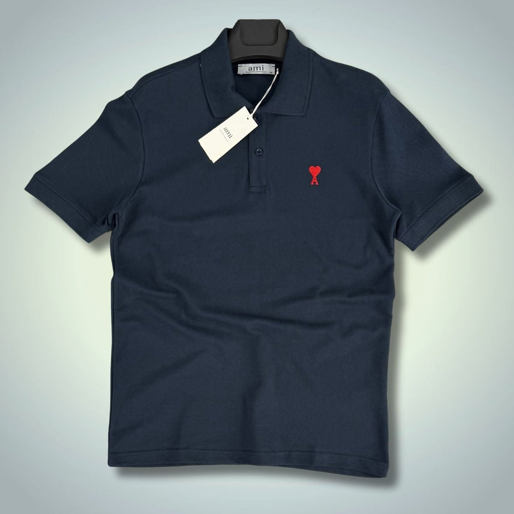 Tricou polo Ami pentru bărbați, albastru închis. Calitate premium