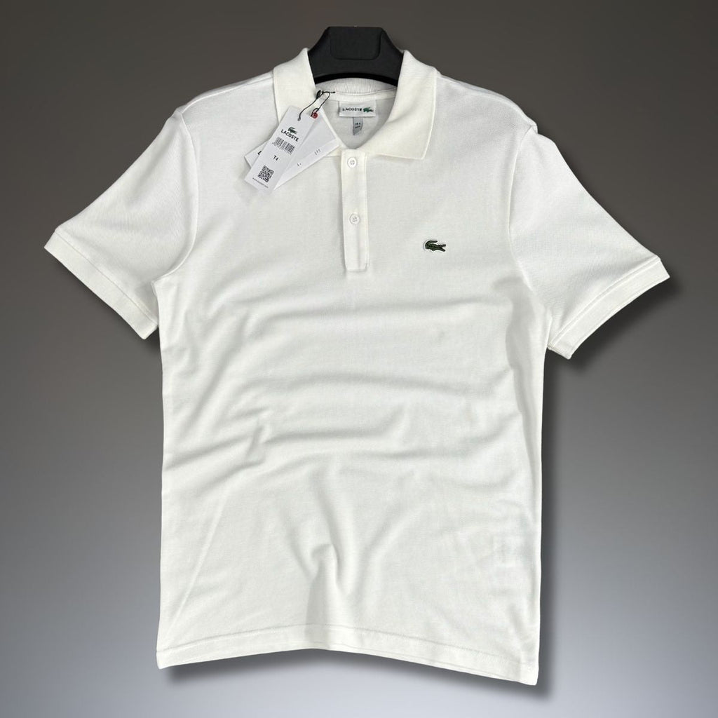 Tricou polo Lacoste pentru bărbați, alb. Calitate superioară