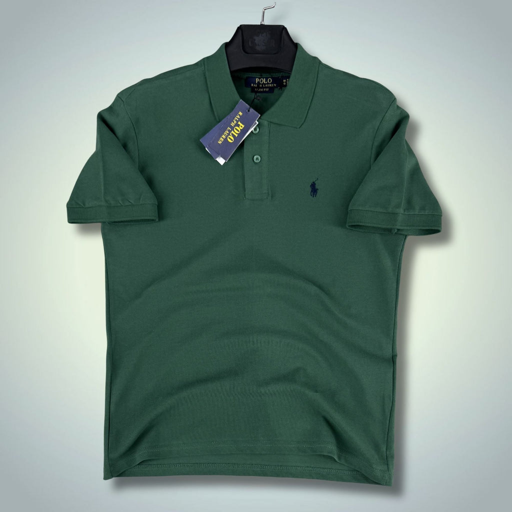 Tricou polo bărbătesc verde Ralph Lauren, logo albastru. Calitate premium