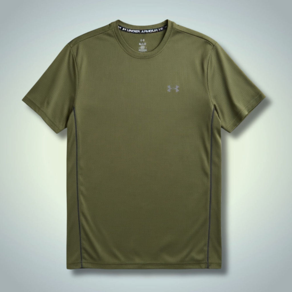 Tricou verde pentru bărbați Under Armour, logo mare pe spate. Premium calitate