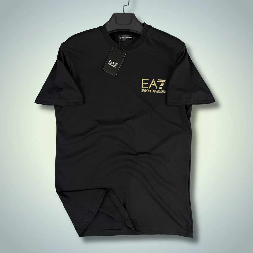 Tricou negru pentru bărbați EA7. Premium calitate