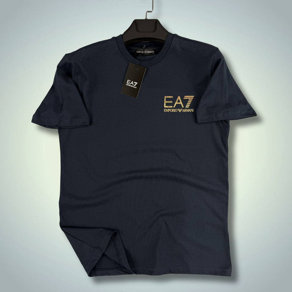 Tricou albastru închis pentru bărbați EA7. Premium calitate