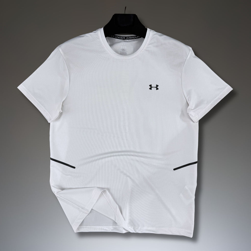 Tricou sport bărbătesc alb Under Armour. Calitate premium