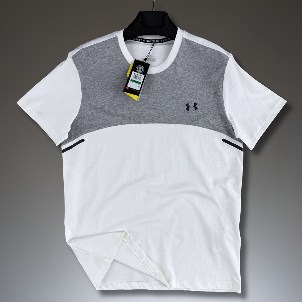 Tricou bărbătesc alb-gri clasic Under Armour. Calitate premium