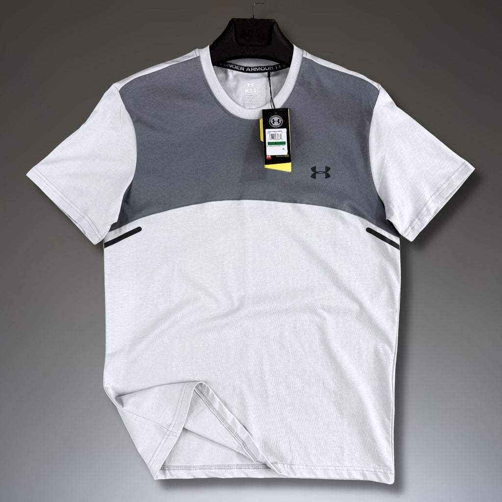Tricou bărbătesc gri-gri deschis verde Under Armour. Calitate premium