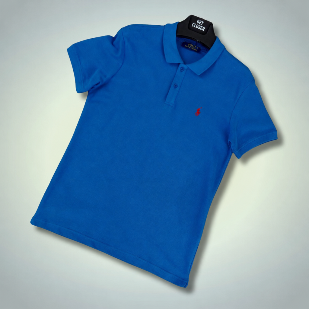 Tricou polo Ralph Lauren pentru bărbați, logo roșu, albastru. Calitate premium