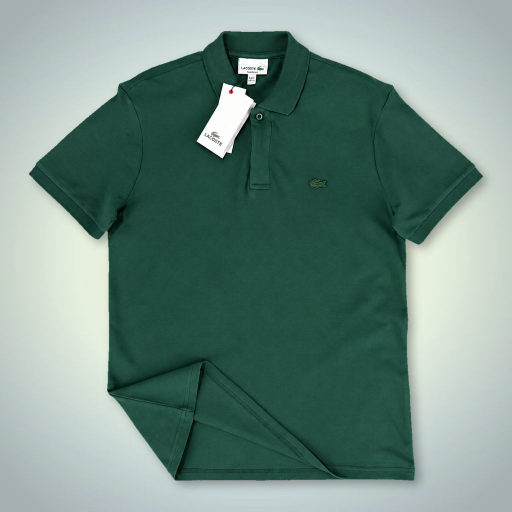 Tricou polo Lacoste pentru bărbați, logo în ton, verde. Calitate premium