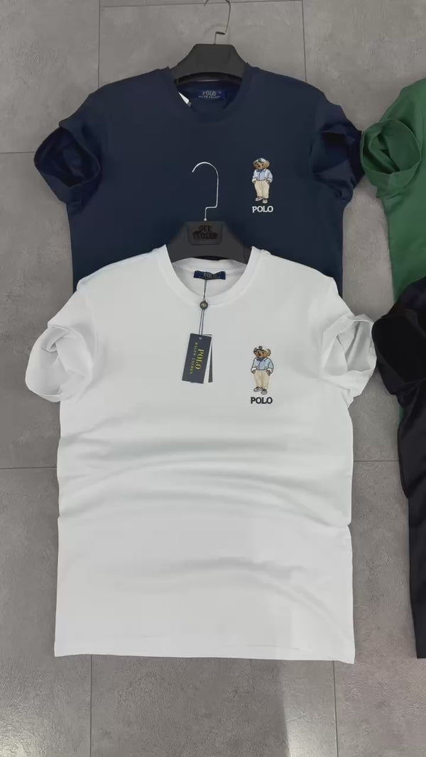 Tricou bărbați Ralph Lauren, albastru închis, imprimare mică. Calitate premium